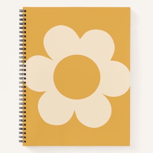 La Fleur 07 Retro Bloemgeel Notitieboek (Voorkant)