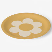 La Fleur 07 Retro Bloemgeel Papieren Bordje (Gekanteld)