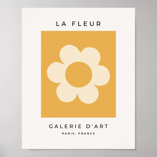 La Fleur 07 Retro Bloemgeel Poster (Voorkant)