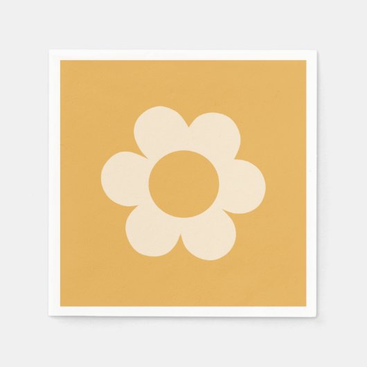 La Fleur 07 Retro Bloemgeel Servet (Voorkant)