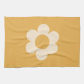 La Fleur 07 Retro Bloemgeel Theedoek (Horizontaal)