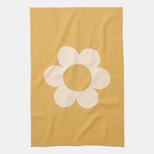 La Fleur 07 Retro Bloemgeel Theedoek (Verticaal)