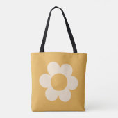 La Fleur 07 Retro Bloemgeel Tote Bag (Achterkant)