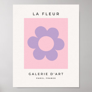 La Fleur 08 Abstracte bloemen roze en Paarse bloem Poster