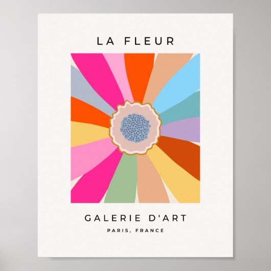 La Fleur 09 Retro Daisy Kleurrijke Bloemen Poster (Voorkant)