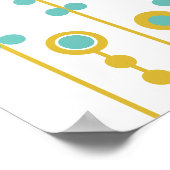 La Flowers, retro, mustard and teal Poster (Hoek)