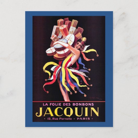 La Folie Des Bonbons Jacquin  reclame Briefkaart (Voorkant)