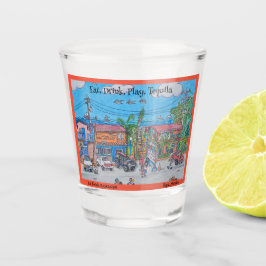 La Fonda, La Mission, Baja Shot Glass Glas