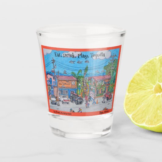 La Fonda, La Mission, Baja Shot Glass Glas (Voorkant)