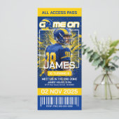 LA Football Ticket Birthday Invitation Save The Date (Staand voorkant)