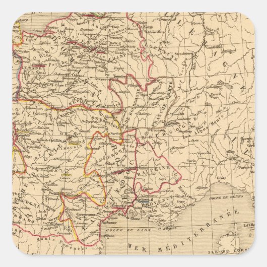 La France 1364 a 1380 Vierkante Sticker (Voorkant)