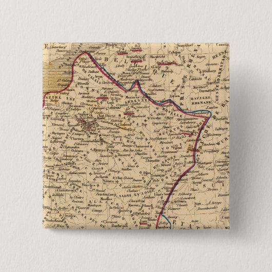 La France 1814 a 1840 Vierkante Button 5,1 Cm (Voorkant)
