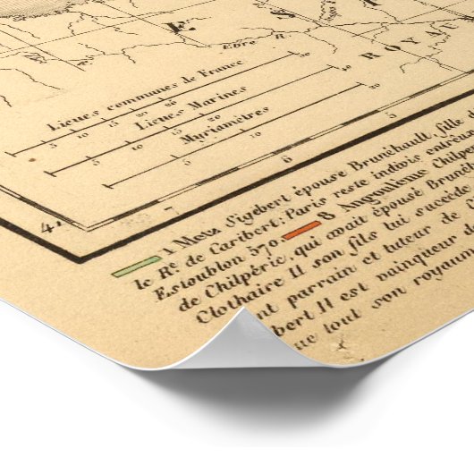 La France apres la mort de Clothaire 1er Poster (Hoek)