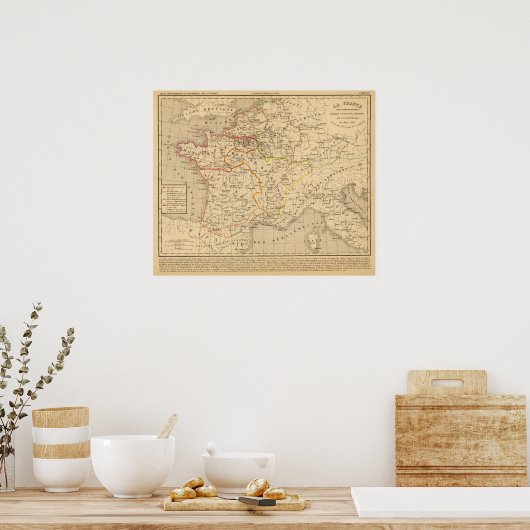 La France apres la mort de Clothaire 1er Poster (Keuken)