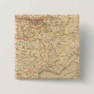 La France apres la mort de Clothaire 1er Vierkante Button 5,1 Cm