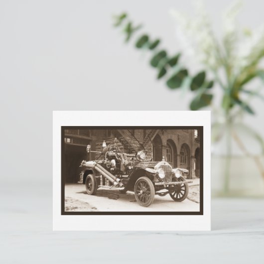La France Fire Truck 1924 Briefkaart (Staand voorkant)