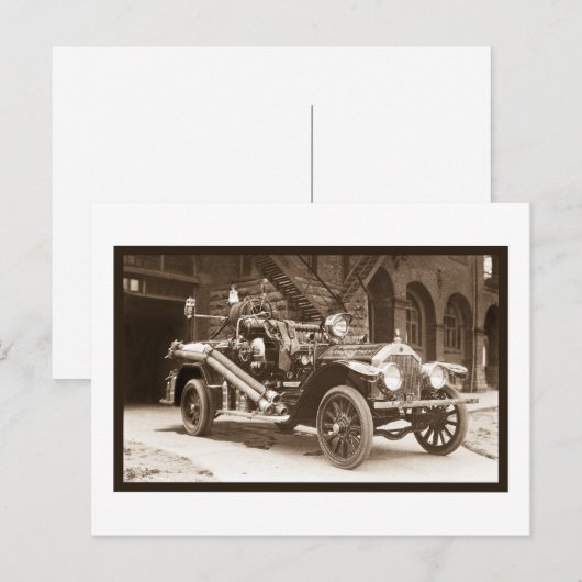 La France Fire Truck 1924 Briefkaart (Voorkant / Achterkant)