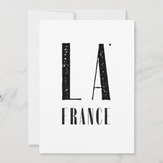 La France - minimalistic typography card Kaart