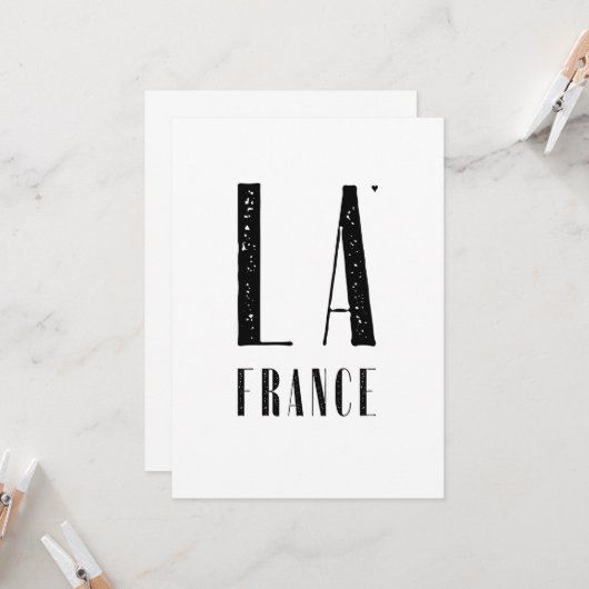 La France - minimalistic typography card Kaart (Voorkant / Achterkant in situ)