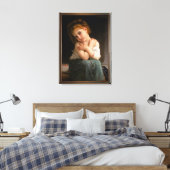 La Frileuse door William-Adolphe Bouguereau Canvas Afdruk (Insitu (Slaapkamer))