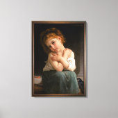La Frileuse door William-Adolphe Bouguereau Canvas Afdruk (Voorkant)