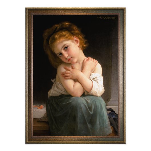 La Frileuse door William-Adolphe Bouguereau Foto Afdruk (Voorkant)
