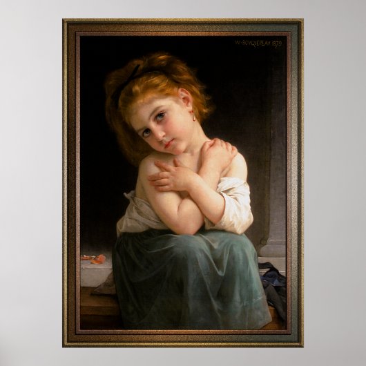 La Frileuse door William-Adolphe Bouguereau Poster (Voorkant)