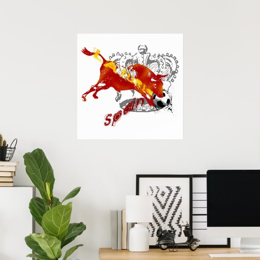 La Furia España Toro Artwork giften en t - shirts Poster (Thuiskantoor)
