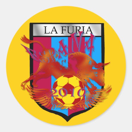 La furia futbol fans voetbalgeschenken ronde sticker (Voorkant)