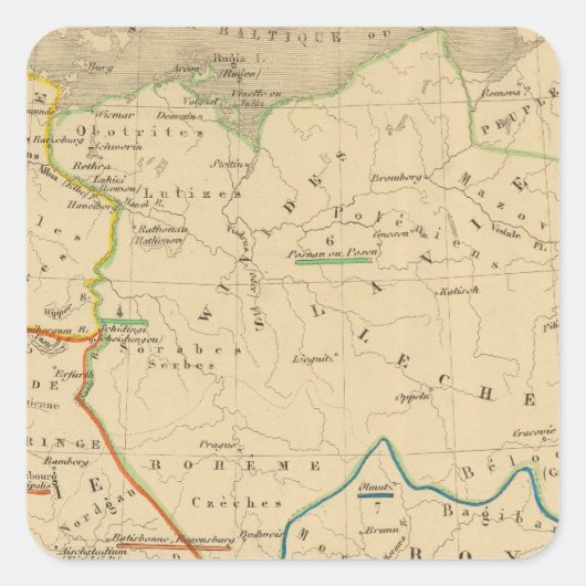 La Germanie 511 a 741 Vierkante Sticker (Voorkant)