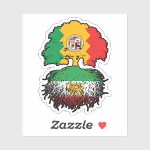LA Geteelde Iraanse Wortels Leeuw en Zon Sticker