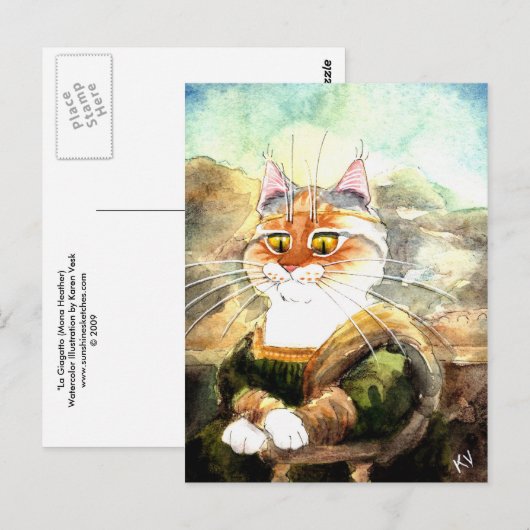 La Giagatto (Mona Heather) Briefkaart (Voorkant / Achterkant)