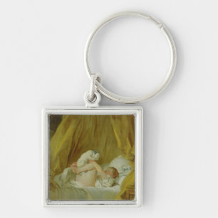 La Gimblette, Girl with a Dog, c.1770 (olie op ca. Sleutelhanger