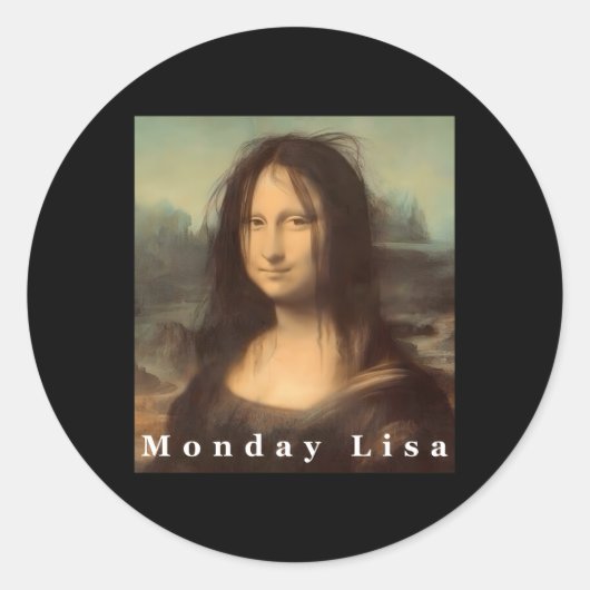 La Gioconda Mona Lisa Maandag Lisa Ronde Sticker (Voorkant)