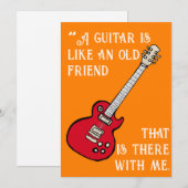 la gitarra QUOTE Feestdagenkaart (Voorkant / Achterkant)