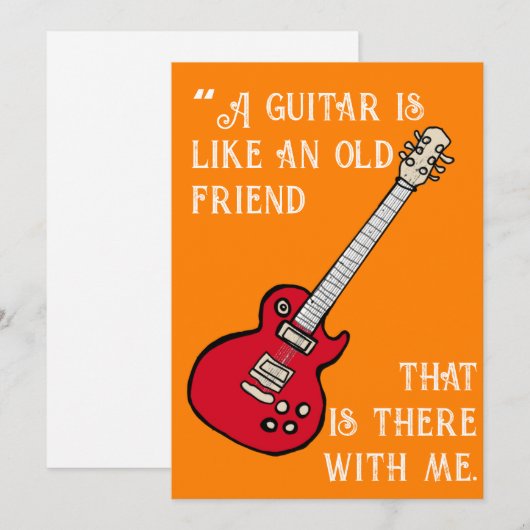 la gitarra QUOTE Feestdagenkaart (Voorkant / Achterkant)