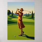 LA GOLFEUSE (De Golfer) - Originele Art Deco Artwo Poster (Voorkant)