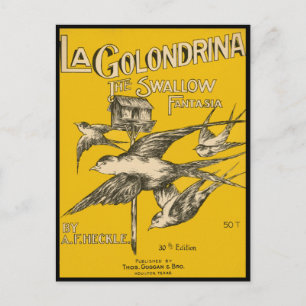 La Golondrina Swallow Fantasia -  muziek Briefkaart