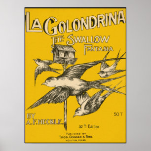 La Golondrina Swallow Fantasia -  muziek Poster