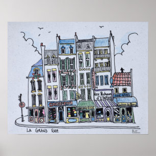 La Grand Rue   Boulogne-Sur-Mer, Frankrijk Poster