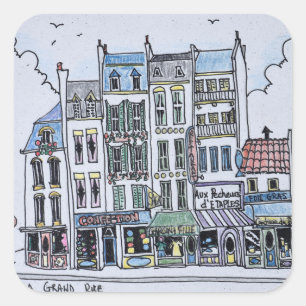 La Grand Rue   Boulogne-Sur-Mer, Frankrijk Vierkante Sticker