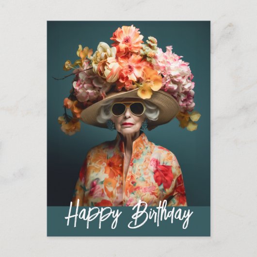 La Grande Dame Flower Pet Briefkaart (Voorkant)