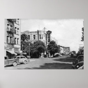 La Grande, Oregon Main Street Uitzicht Foto Poster