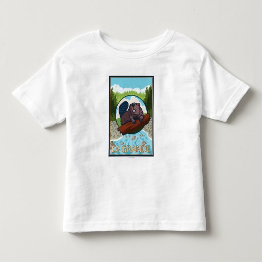 La Grande, OregonBeaver en Trees Kinder Shirts (Voorkant)
