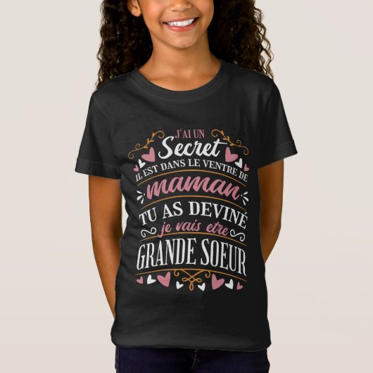 LA GRANDE SOEUR BIG SISTER FRENCH QUOTE T-SHIRT (Voorkant)