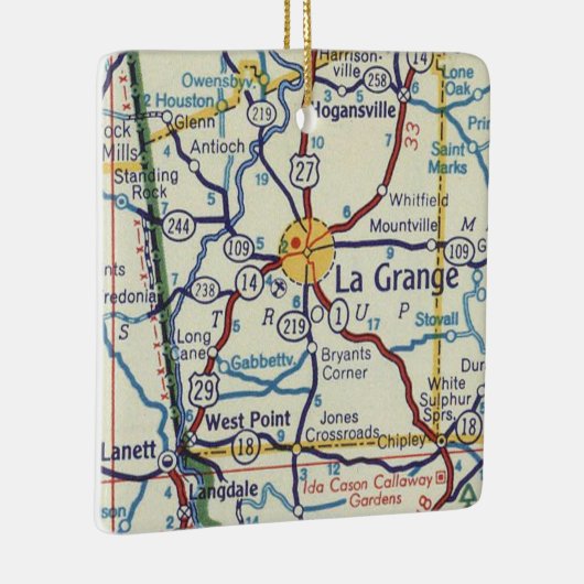 La Grange GA  Map Keramisch Ornament (Rechts)