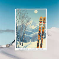 La Grave France skigebied retro Briefkaart