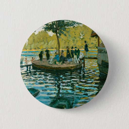La Grenouillere - Claude Monet - 1869 Ronde Button 5,7 Cm (Voorkant)