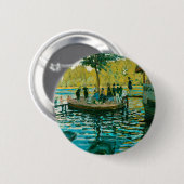 La Grenouillere - Claude Monet - 1869 Ronde Button 5,7 Cm (Voorkant /achterkant)