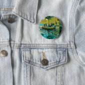 La Grenouillere - Claude Monet - 1869 Ronde Button 5,7 Cm (In situ)